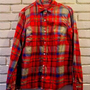 Jay McLaughlin, button up flannel plaid shirt